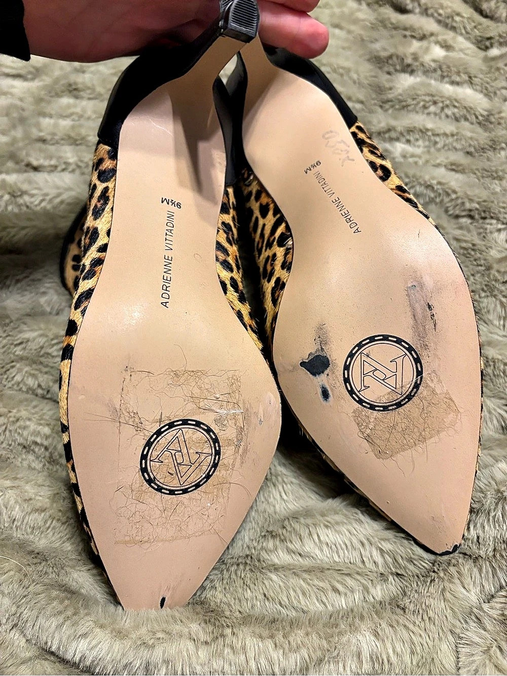 Adrienne Vittadini Nyla Leopard Calf Hair Ankle Bootie US 9.5 - Picture 8 of 13